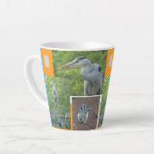 Heron et petit oiseau Collage Latte Mug (Angle gauche)