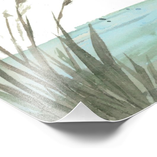 Heron in de Waterverf van het moeras Foto Afdruk (Hoek)