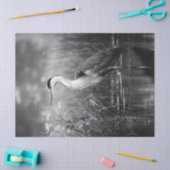 Heron in het moeras zwart-wit decoupage tissuepapier (Craft)