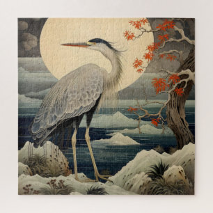 Heron in nacht Ukiyo-e Japanse kunst Legpuzzel