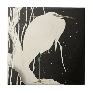 Heron in Snow –  Japans meesterwerk op Tegeltje