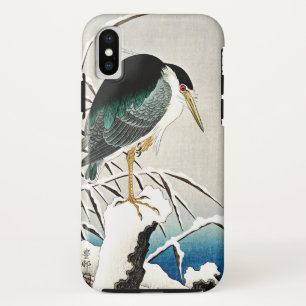 Heron in Snow, kunst van Ohara Koson iPhone XS Hoesje