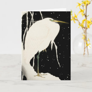 Heron in Snow - Ohara Koson -  kunst Kaart