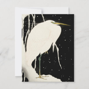 Heron in Snow - Ohara Koson -  kunstkaart