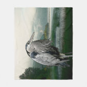 Heron Lake Drawing Fleece Deken (Voorkant)