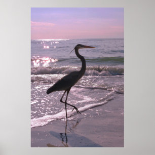 Heron op een rol poster