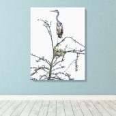 Heron sur une image de toile vue arbre (Insitu (Plancher de Bois))