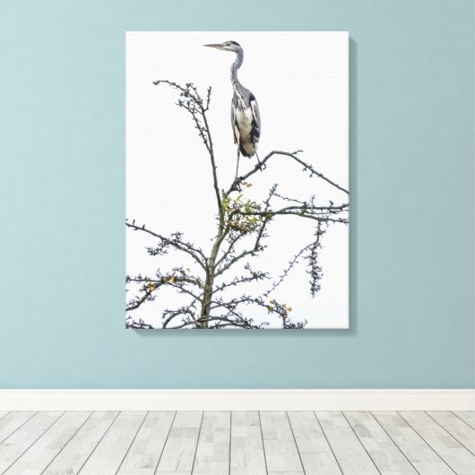 Heron sur une image de toile vue arbre (Insitu (Plancher de Bois))