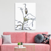 Heron sur une image de toile vue arbre (Insitu(Salon))