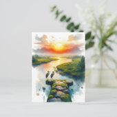 herons at sunset briefkaart (Staand voorkant)