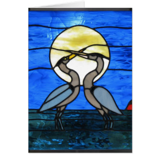 Hérons bleus par clair de lune