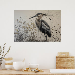 Heron's Elegantie Poster