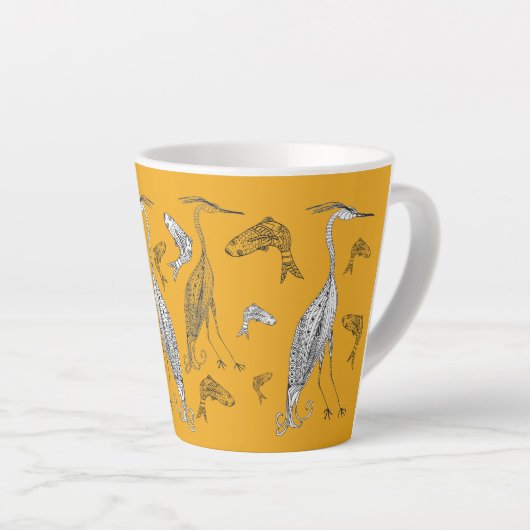 Herons en vissen 12 oz. Mok (Rechterhoek)