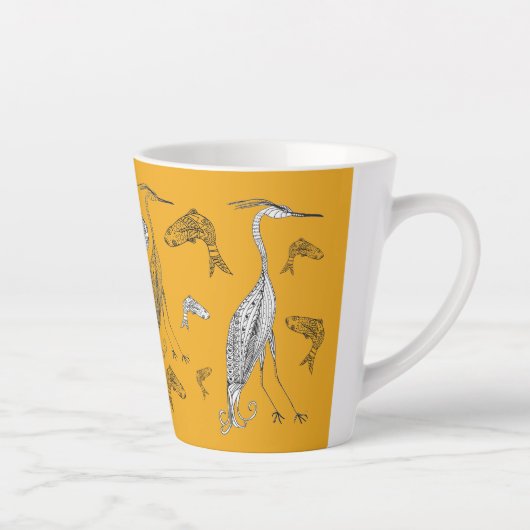 Herons en vissen 12 oz. Mok (Rechts)