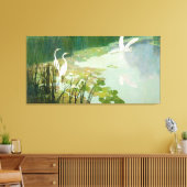 Herons in de zomer door Newell Convers Wyeth Canvas Afdruk (Insitu (Woonkamer))
