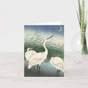 Herons in Shallow Water door Ohara Koson Bedankkaart