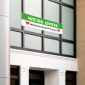 Heropening harten voor bedrijven spandoek (Buitenkant Gebouw)