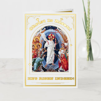 Heropleving van het orthodoxe rooster van Christus Folie Feestdagenkaart