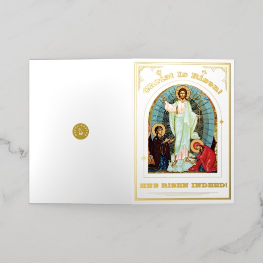 Heropleving van het orthodoxe rooster van Christus Folie Feestdagenkaart (Buiten Laag)
