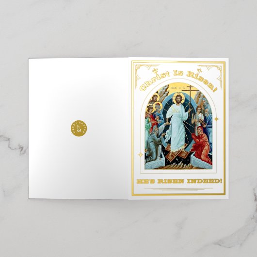 Heropleving van het orthodoxe rooster van Christus Folie Feestdagenkaart (Buiten Laag)
