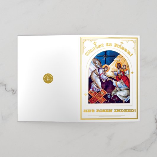 Heropleving van het orthodoxe rooster van Christus Folie Feestdagenkaart (Buiten Laag)