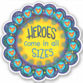 Héros amusant Sticker d'Inspiritisme Jaune moderne (Devant)