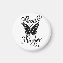 Héros de la faim rond Magnet Papillon