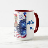 Héros Militaire Weimaraner Café Mug (Devant droit)