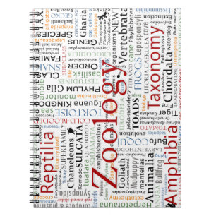 Herpetologie in typografie notitieboek