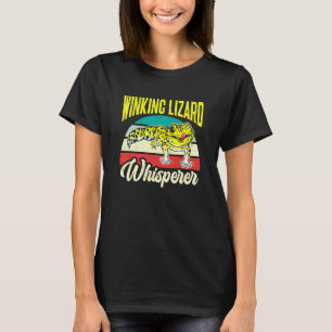 Herpetoloog Knipogende Hagedis Fluisteraar Retro L T-shirt