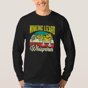 Herpetoloog Knipogende Hagedis Fluisteraar Retro L T-shirt