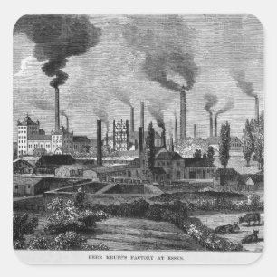Herr Krupp's Factory in Essen, Duitsland Vierkante Sticker