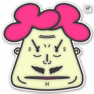 Herr Mustache cartoon face v1 Sticker