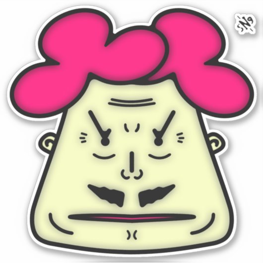 Herr Mustache cartoon face v1 Sticker (Voorkant)