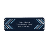 Herringbone Band Address Label - Denim (Voorkant)
