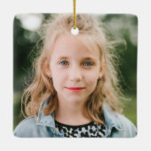 Herringbone Band Kerstversiering - Blauwgroen Keramisch Ornament (Achterkant)