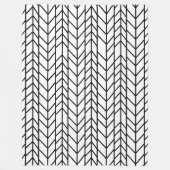 Herringbone Black op elke aangepaste kleur Fleece Deken (Voorkant)