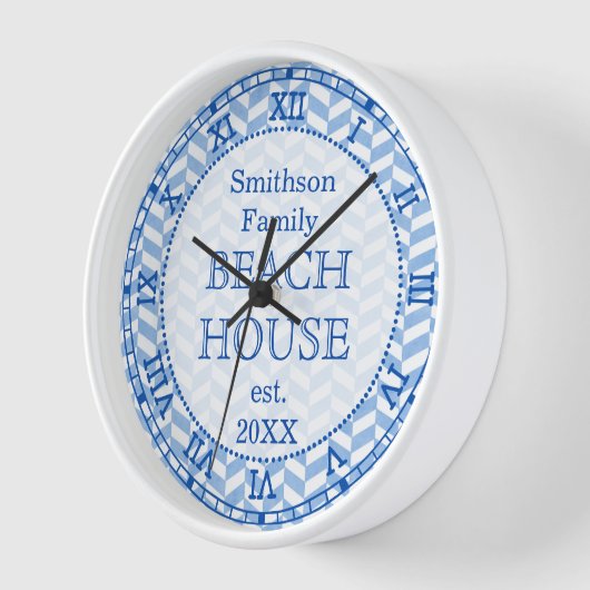 Herringbone Blue White Beach House Custom (Hoek)