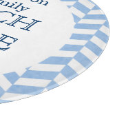 Herringbone Blue White Beach House Custom Snijplank (Hoek)