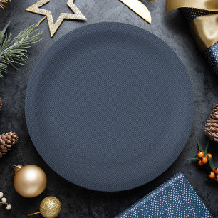 Herringbone effect eenvoudige navy kerstvakantie papieren bordje