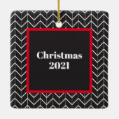 Herringbone Foto Collage Moderne Keramische Kerami Keramisch Ornament (Achterkant)