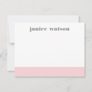 Herringbone gepersonaliseerde flat note cards - ro notitiekaartje