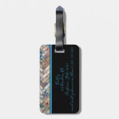 Herringbone Geschilderd houtsontwerp Bagagelabel (Achterkant verticaal)