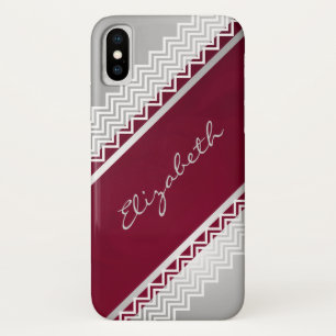 Herringbone kant gepersonaliseerd iPhone x hoesje