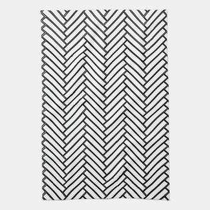 Herringbone Kitchen Towel {zwart-wit} Theedoek