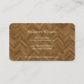 Herringbone Moderne Cartes de visite de charpentie (Dos)