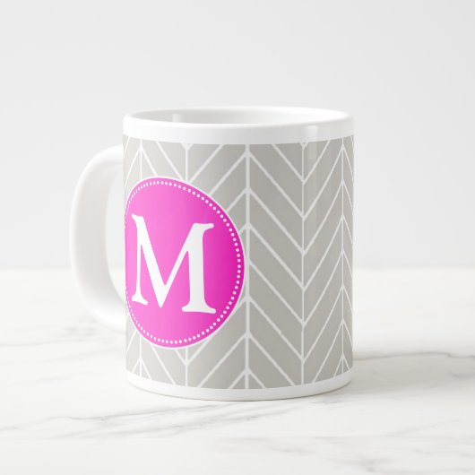 Herringbone Monogram Jumbo Mok (Voorkant links)