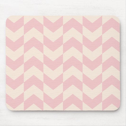 Herringbone Pattern Blush Pink Mousepad Muismat (Voorkant)