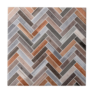 Herringbone Pattern in Earthen Rock Colors Tegeltje