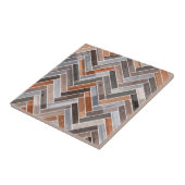 Herringbone Pattern in Earthen Rock Colors Tegeltje (Zijkant)